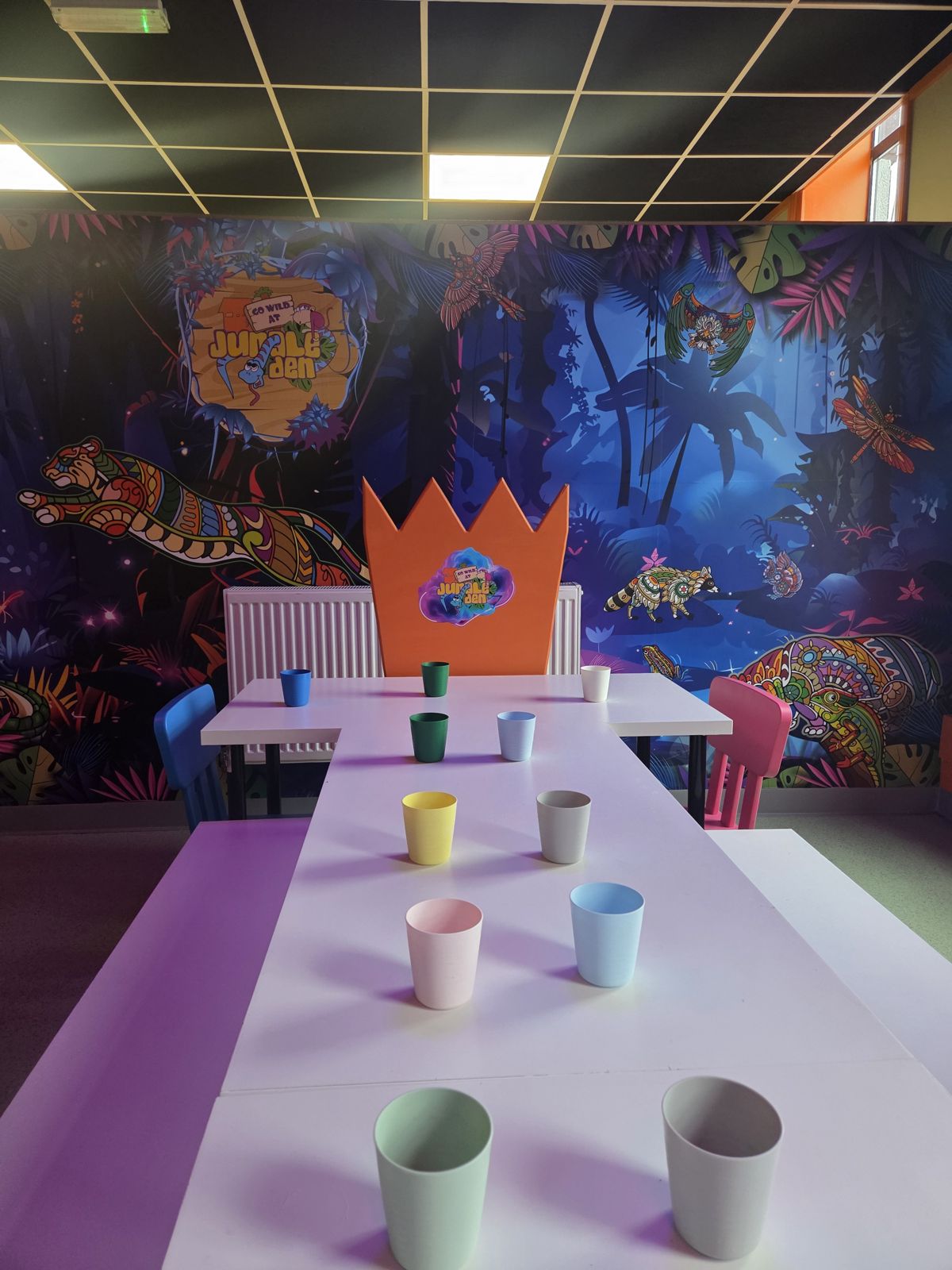 Private themed party room at Jungle Den Newbridge