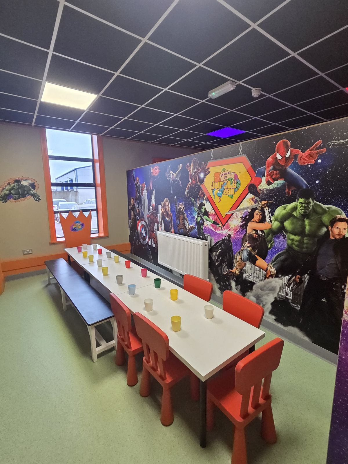 Private themed party room at Jungle Den Newbridge