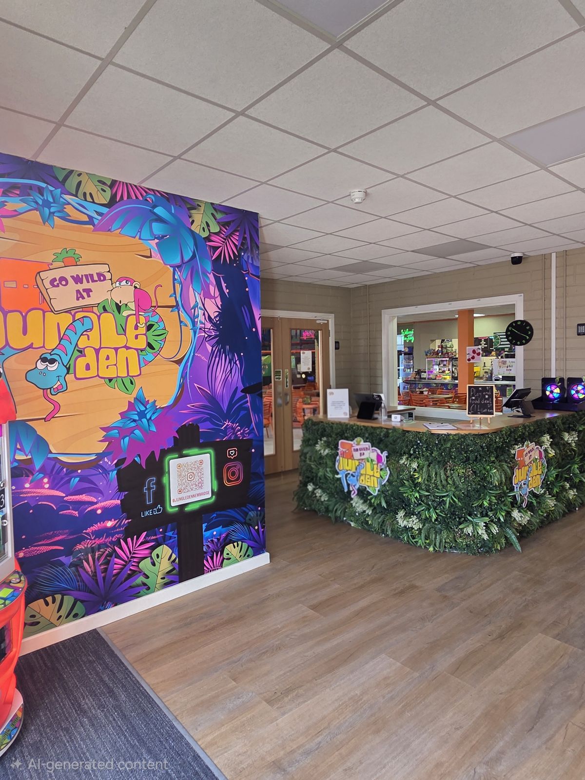 Café and main floor at Jungle Den Newbridge