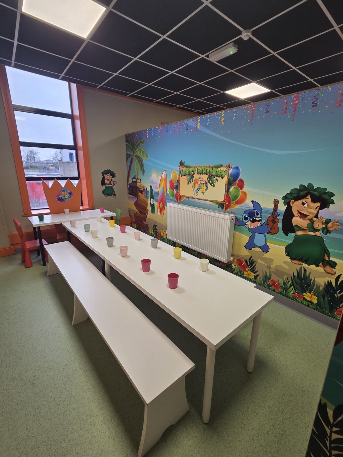Private themed party room at Jungle Den Newbridge