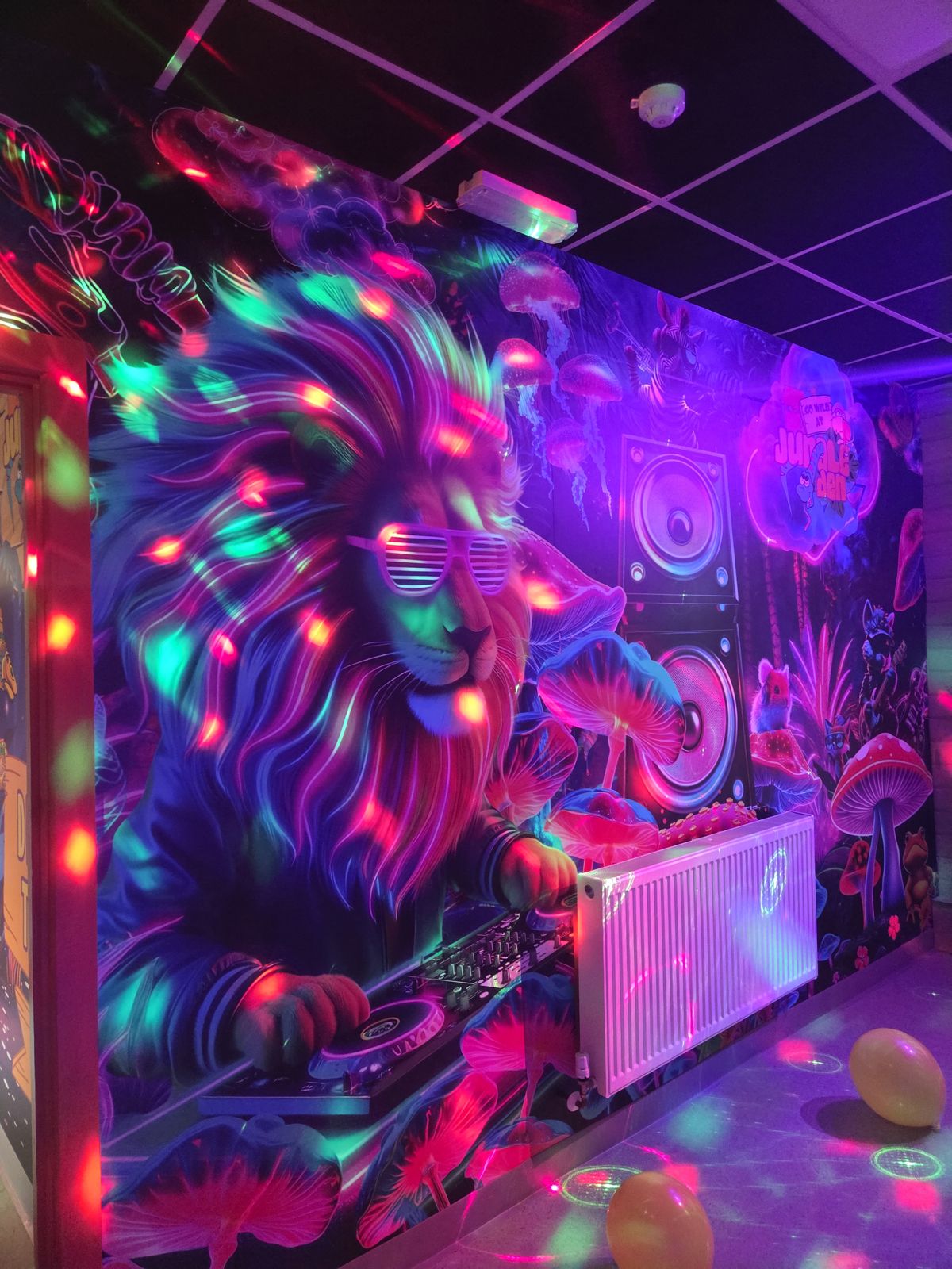 UV disco room at Jungle Den Newbridge