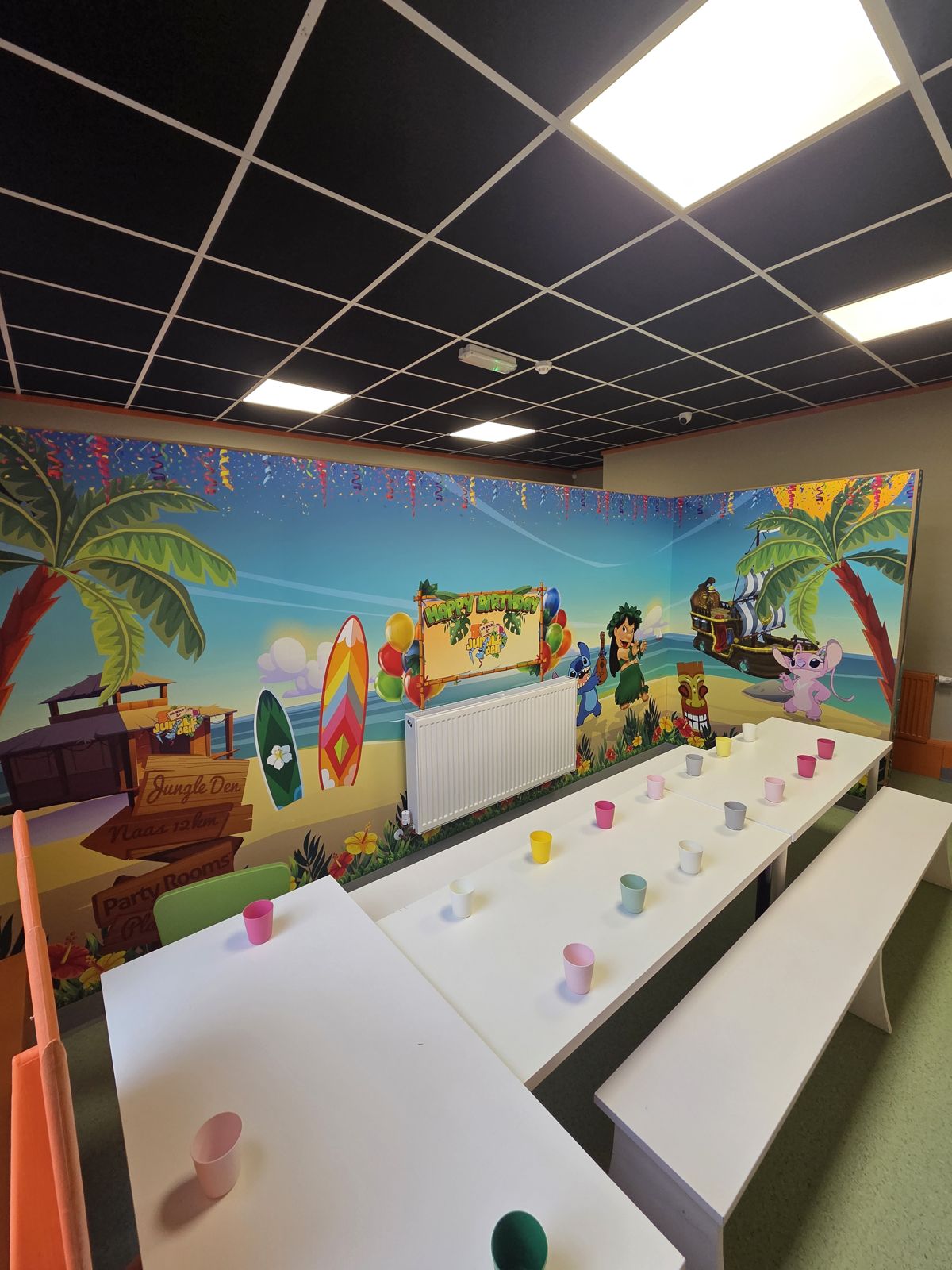 Private themed party room at Jungle Den Newbridge
